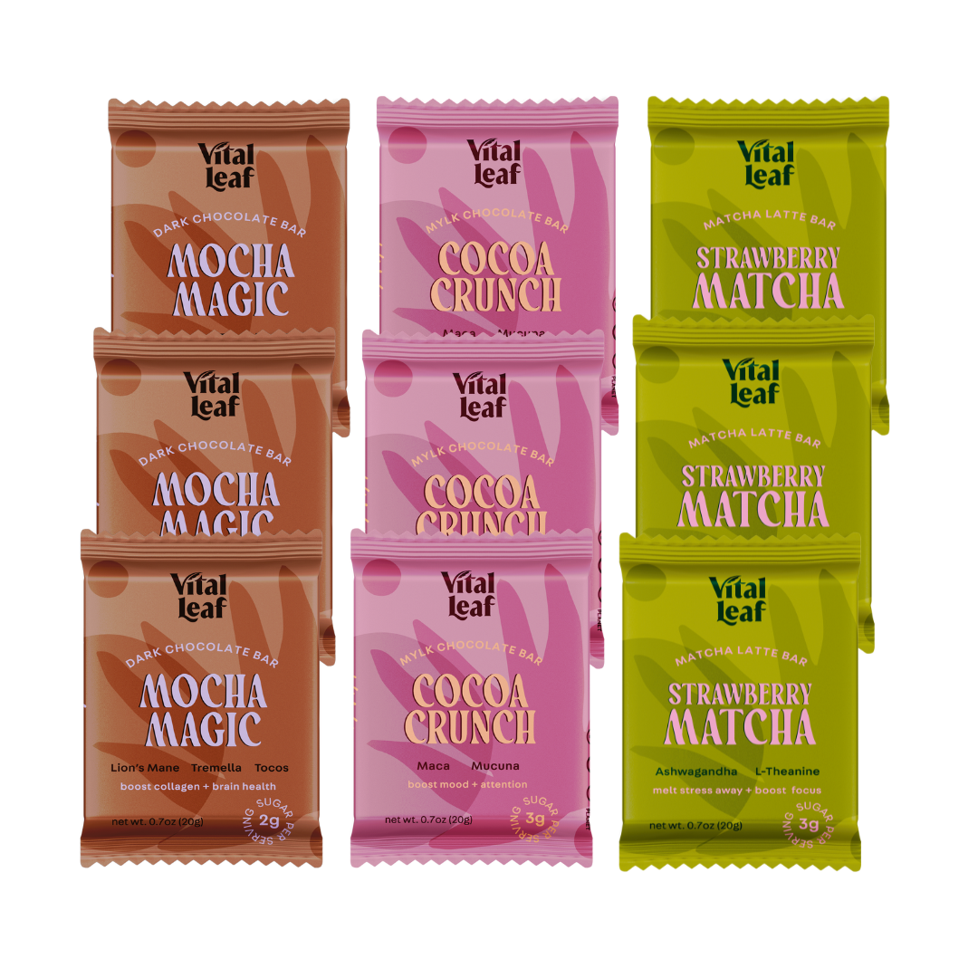 Mini Functional Chocolate Bars Variety Pack (9 BARS | 3 x 3 FLAVORS)