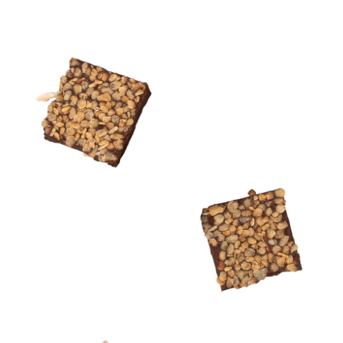Organic dairy-free chocolate candy bar with milk chocolate, cocoa crunch, vegan, low sugar, gluten free, better for you, maca