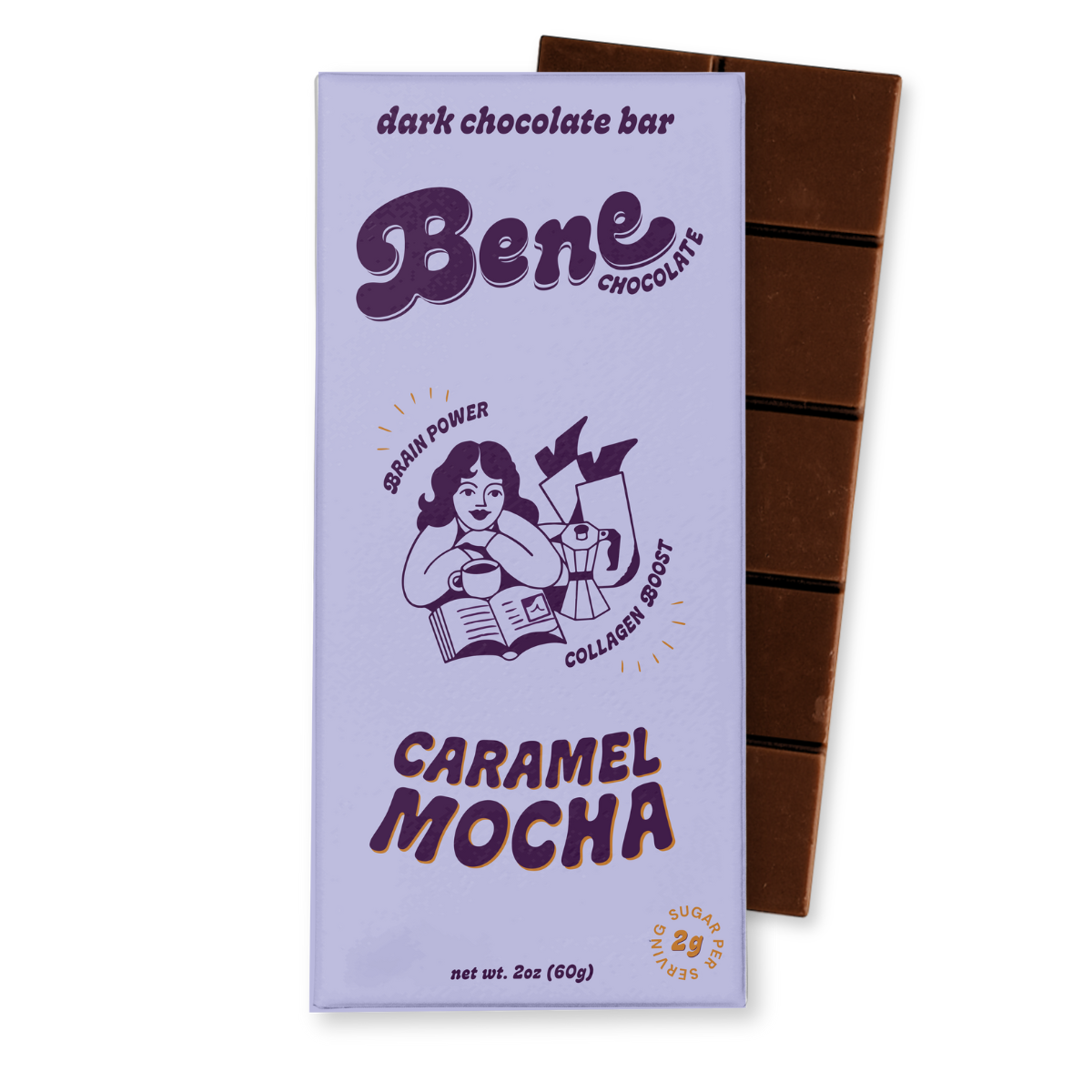 Caramel Mocha Dark Chocolate Bar: Brain Power + Collagen Boost