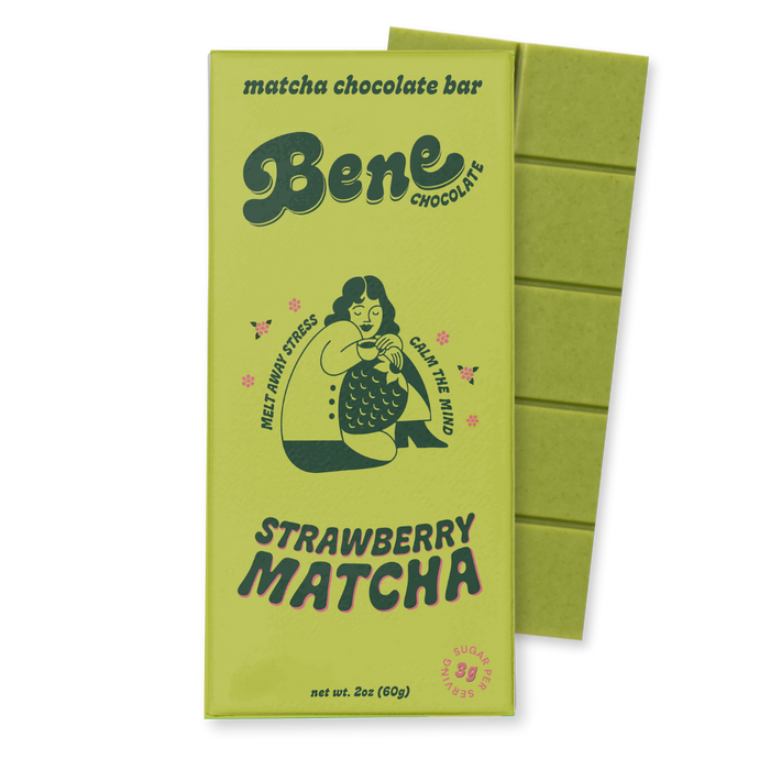 Strawberry Matcha Chocolate Bar: Less Stress + Better Focus