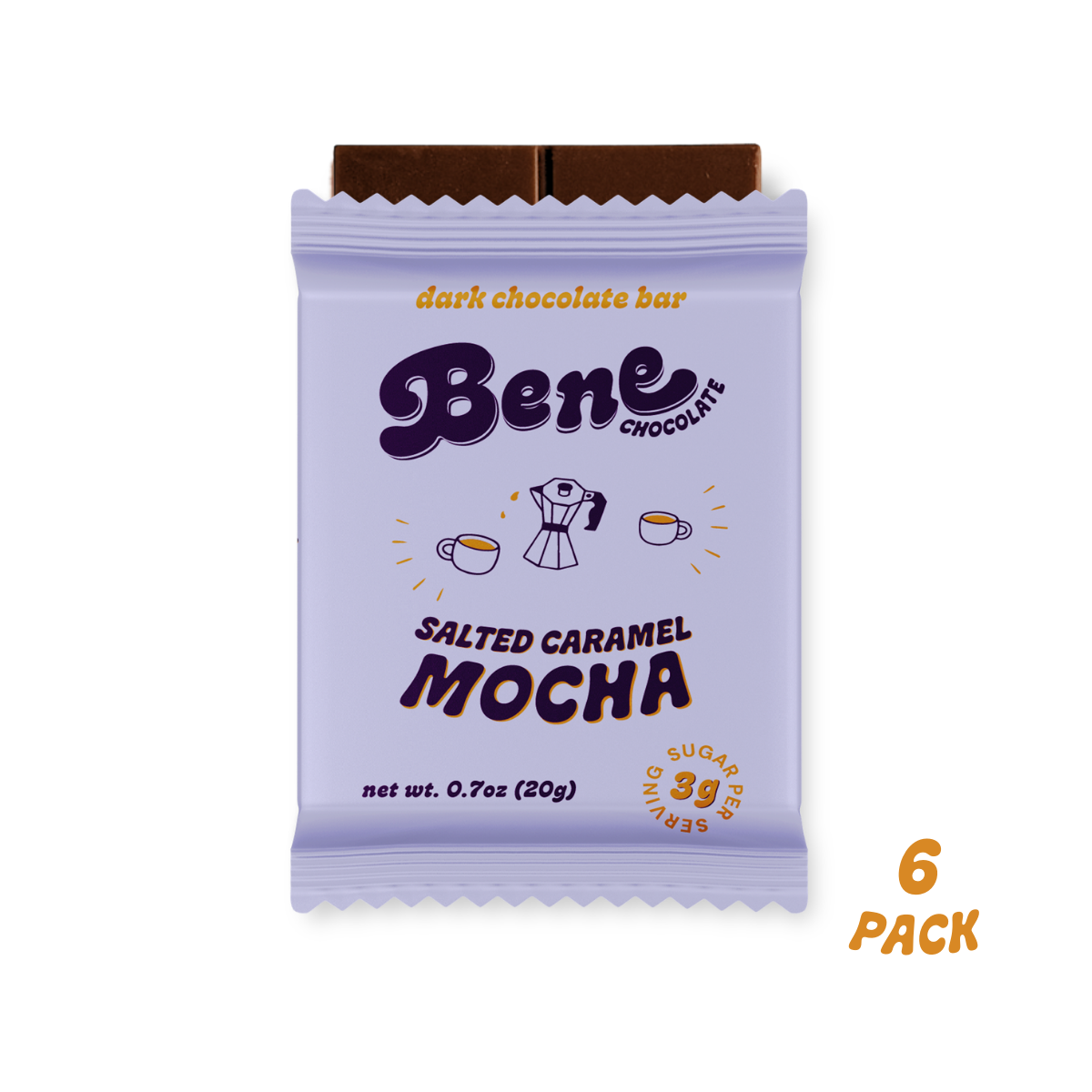 Salted Caramel Mocha Dark Chocolate Bar - Organic, Low-Sugar, Vegan