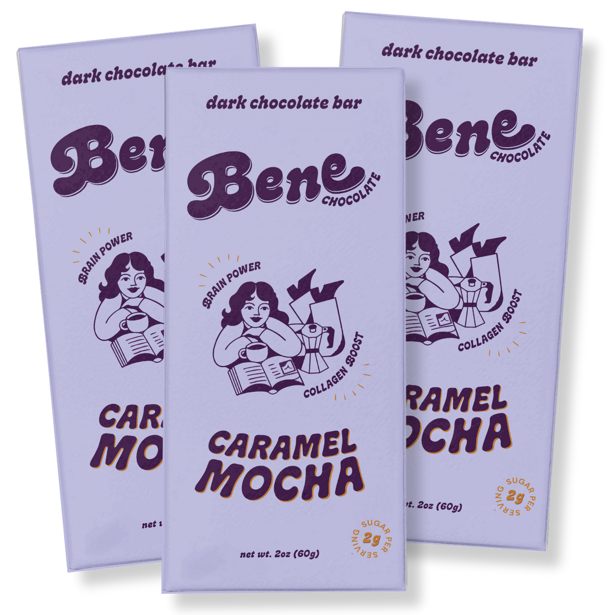 Caramel Mocha Dark Chocolate Bar: Brain Power + Collagen Boost