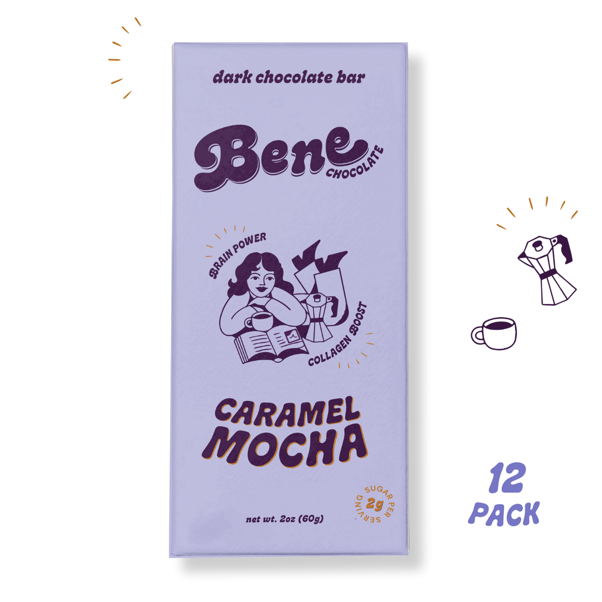 Caramel Mocha Dark Chocolate Bar: Brain Power + Collagen Boost
