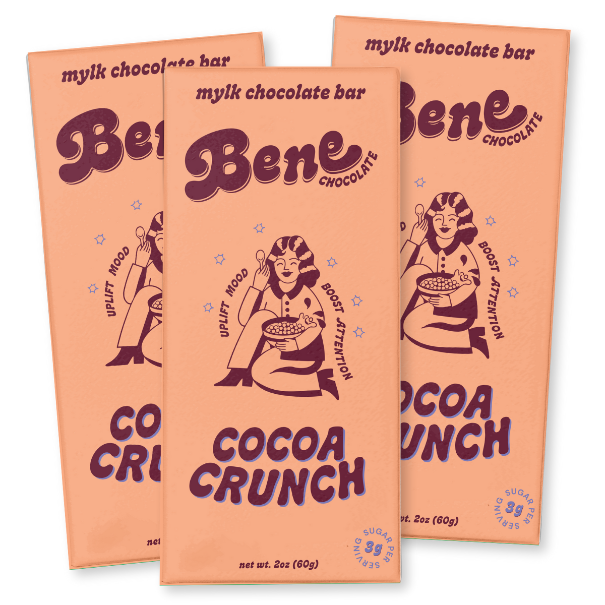 Cocoa Crunch Mylk Chocolate Bar: Mood + Attention Boost