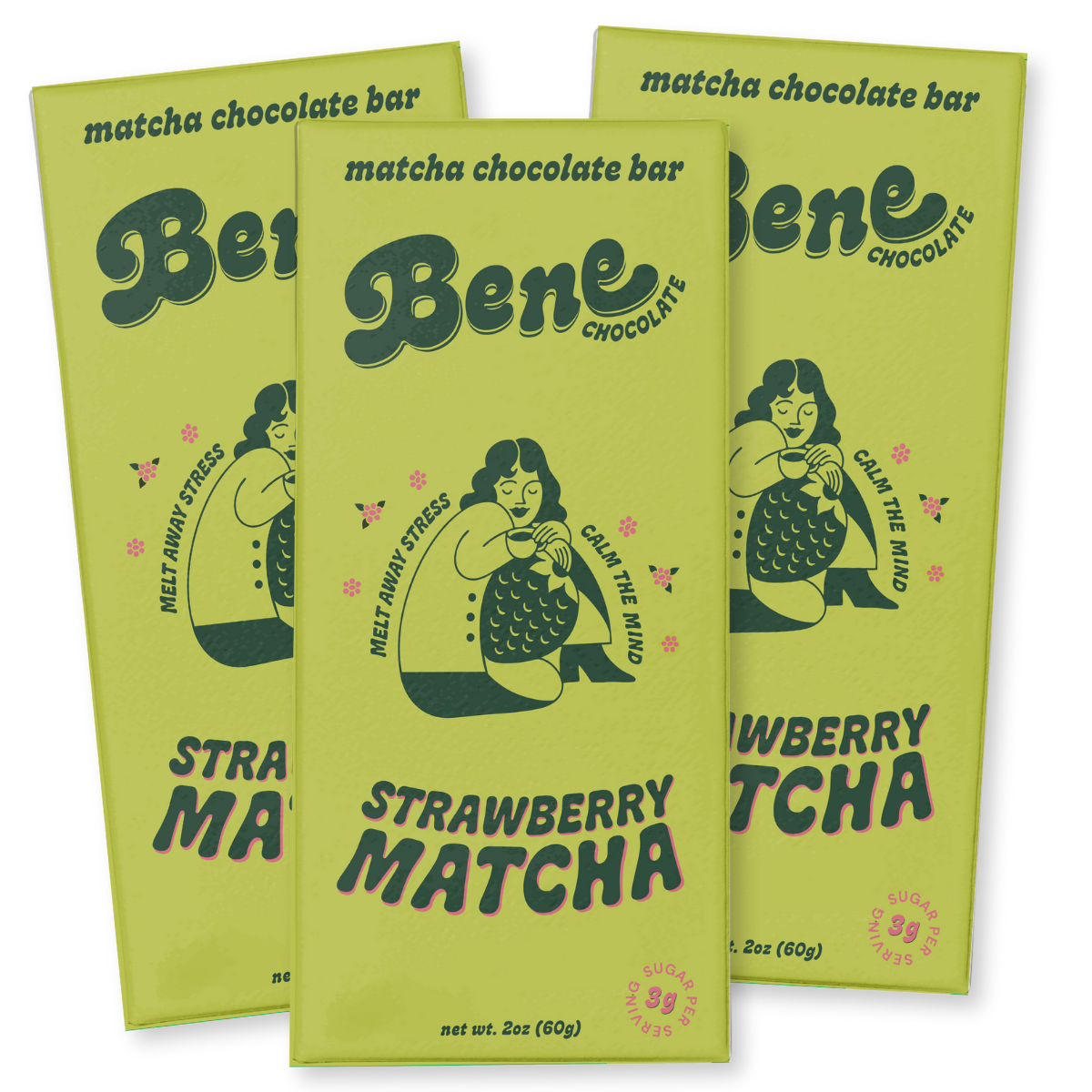 Strawberry Matcha Chocolate Bar: Less Stress + Better Focus