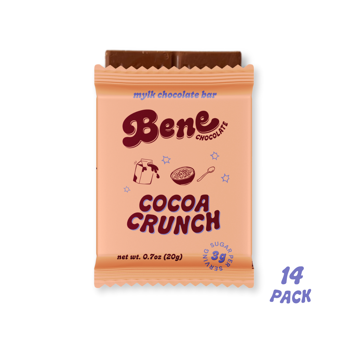 Cocoa Crunch Mylk Chocolate Bar: Mood + Attention Boost