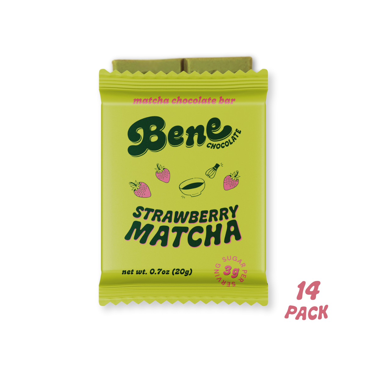 Strawberry Matcha Chocolate Bar: Less Stress + Better Focus