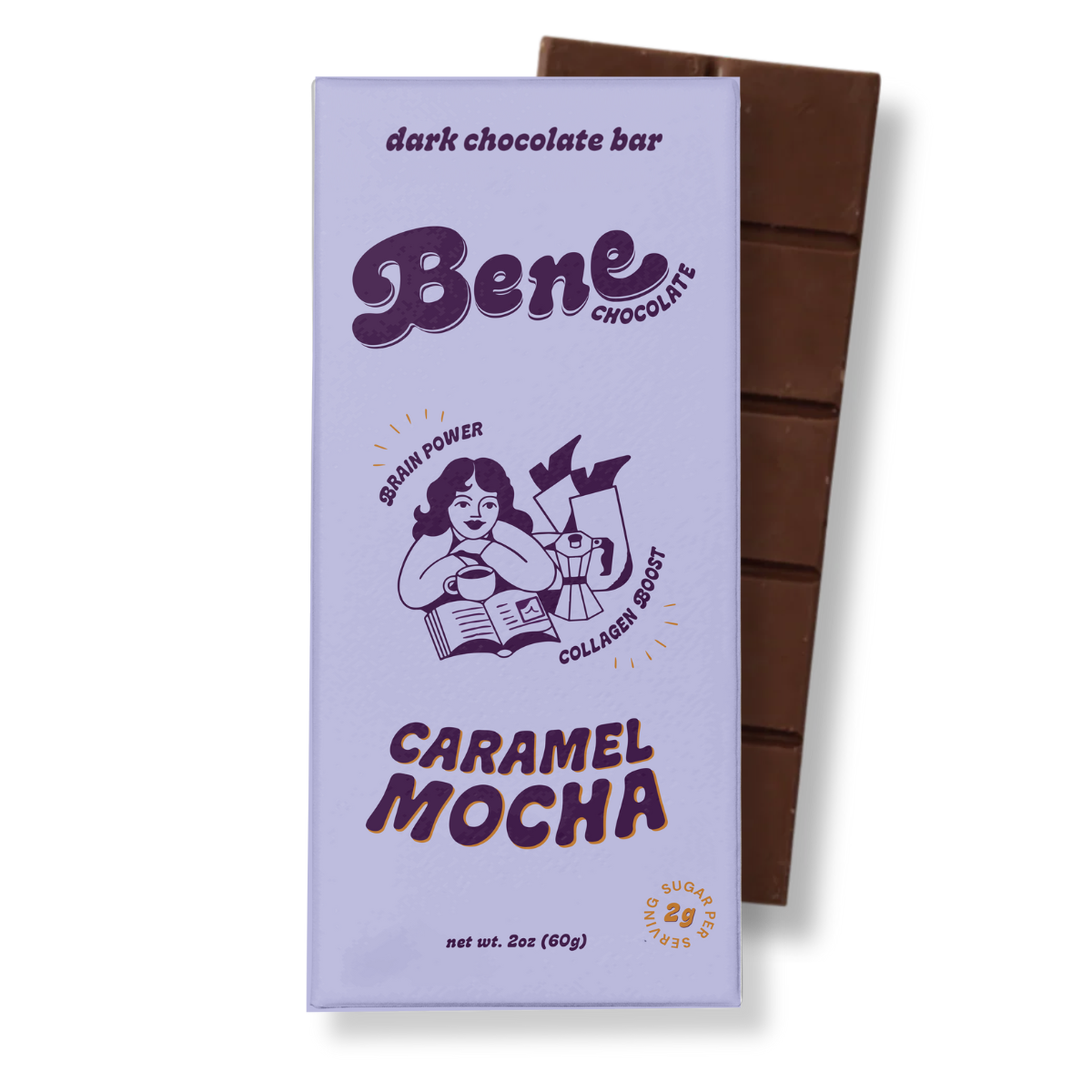Mocha Magic Dark Chocolate Bar: Brain Power + Collagen Boost