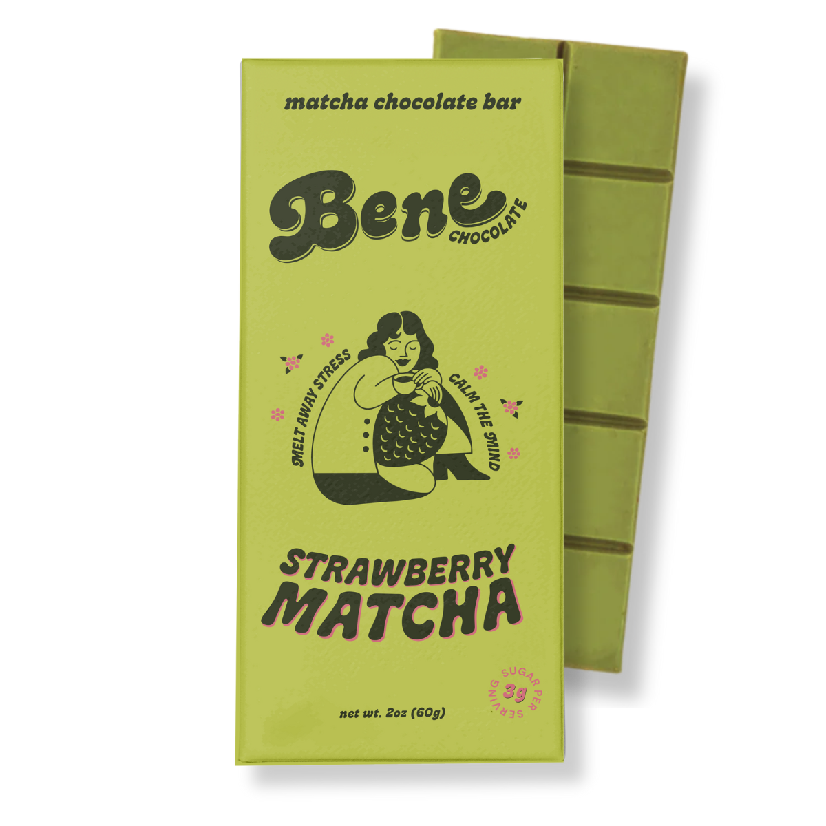 Strawberry Matcha Chocolate Bar: Less Stress + Better Focus