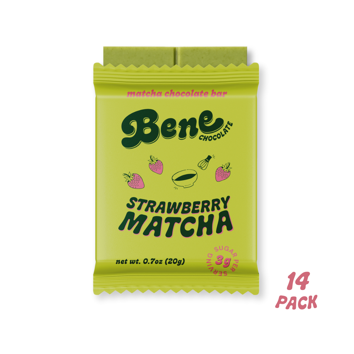 Strawberry Matcha Chocolate Bar: Less Stress + Better Focus